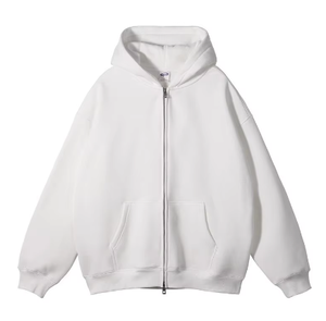 <b>dropshipping</b> Custom logo Wholesale High Quality Hoodie Fashion Embossed Logo Blank Men's Heavyweight Zip up Hoodie Men - Product Image 3