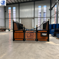 Establos para Caballos de Estilo Europeo Personalizados de 14 pies, Construcción de Acero y Bambú, Puerta Holandesa, División Resistente, Sin Uso de Electricidad