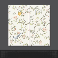 Carrelage de sol intérieur mat motif Magpie Citron 600x1200mm Antidérapant Design floral moderne