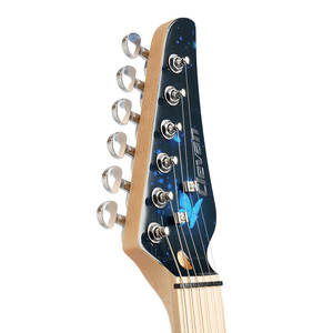 Guitare électrique avec dessus en érable flammé, couleur orange, 6 cordes, interrupteur 3 positions, frettes en cuivre-nickel, mécaniques entièrement fermées, rapide - Product Image 4