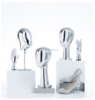 Support pour perruques Tête de mannequins en cheveux humains chromée pour affichage de lunettes de soleil Têtes de mannequins en or de luxe pour affichage de perruques