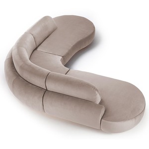Divano Sezionale Moderno a L di <span class=keywords><strong>Design</strong></span> a 3 Posti con Braccioli Curvi, Minimalista di Alta Gamma - Product Image 5