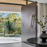 Porte d'entrée extérieure moderne en aluminium moulé, étanche, antivol, pour villa