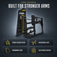 Machine de musculation REYK à charge par poulies pour triceps assis, avec pile de poids réglable, pour l'exercice des muscles des bras, idéale pour la musculation en salle de sport.