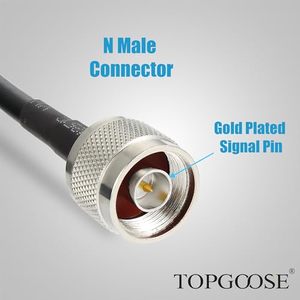 Câble coaxial en cuivre pur N mâle SMA mâle S-MR300 Extension à faible perte pour Modems/routeurs 4G LTE 5G/6G Câbles de communication ADS-B jambon - Product Image 4