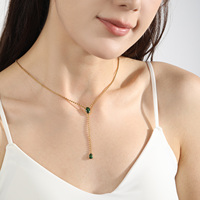 Collection de Colliers en Acier Inoxydable Plaqué Or 18K PVD, Perles Colorées, Pendentifs, Vente en Gros Usine, Bijoux OEM ODM