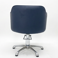 Fauteuil de Salon Professionnel en Cuir PU Bleu de Qualité Supérieure, Chaise de Coiffure Hydraulique Pivotante et Réglable Confortable pour Salon de Coiffure