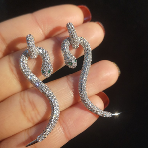 Grande Marca 925 Argento Libero del Nichel Cubic Zirconia <span class=keywords><strong>Orecchini</strong></span> Del <span class=keywords><strong>Serpente</strong></span> - Product Image 1