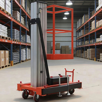 Plateforme de travail aérien verticale à mât unique à stabilité améliorée, plateforme de travail aérien à mât unique en alliage d'aluminium personnalisée