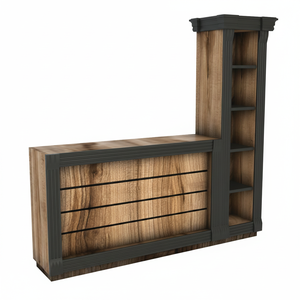 Mostrador de Recepción Moderno de Madera con Diseño de Lujo para Hotel, Centro Comercial, Escuela, Hospital y Uso en Exteriores - Product Image 2