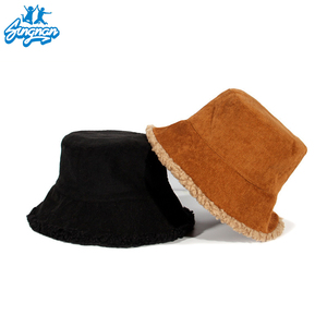 Bán Buôn 6 Màu Sắc Trống Vải To Sợi Đảo Ngược Xô Cap Hat Mùa Đông Ấm Áp Hat Cừu Len Lông Ngư Dân Hat - Product Image 1