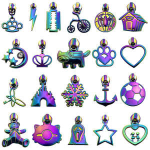 High Grade Silver Cut Out Shape OEM Custom Metal Zipper Puxa para Bolsa - Product Image 6