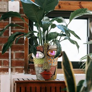 Pots de fleurs originaux en forme de tête drôle et colorée pour la décoration de jardin extérieur et la décoration artistique intérieure - Product Image 4