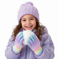Kenpuaz Gants de ski d'hiver pour enfants, garçons et filles, en polyester + coton, thermiques, imperméables, entièrement coupe-vent, durables, S/M/L pour la neige