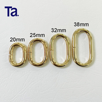 Cincin Oval Logam TANAI 20/25/32/38mm, Pengait Oval, Klip Gesper, Ketebalan 4.8mm, Gesper Cincin Besi untuk Tas, Tas Tangan, Tali Anjing