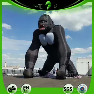 Hitam Besar Inflatable Gorilla Hewan Iklan Model