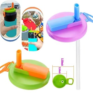 Nueva Tapa Reutilizable para Latas de Refresco con Pajita de Silicona, Apta para Bebidas Enlatadas, Cerveza y Jugos, 1 Pieza con 2 Pajitas - Product Image 2