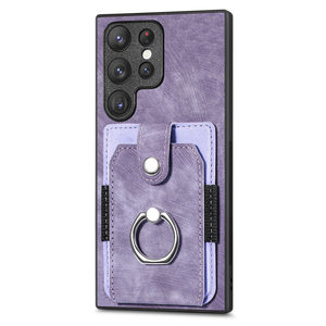 Da sang trọng PU trở lại điện thoại di động Trường hợp với ngón tay Nhẫn đứng khe cắm thẻ ví cho Samsung S25 & cho <span class=keywords><strong>iPhone</strong></span> 16 - Product Image 6