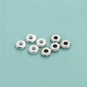 Minimalism Fashion 925 Sterling Silver Flat Hexagon Spacers Beads For Jewelry Making Accessories Wholesale