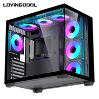 Lovingcool Fabricant professionnel de boîtiers PC Boîtier de jeu modulaire personnalisé Tour complète ATX Verre trempé Conception à haut flux d'air