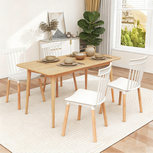 <span class=keywords><strong>Chaise</strong></span> de salle à manger moderne à dossier à lattes avec pieds en bois de hêtre, design <span class=keywords><strong>scandinave</strong></span> et structure ventilée pour les espaces contemporains - Product Image 6