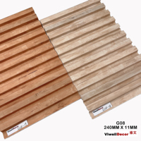 VIWELL G08 240mm Emboîtement PS Étanche Bois Couleur Panneau Persienne Décoratif En Plastique Panneau Mural pour Maison Hôtel Nouveau Type