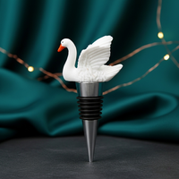 Bouchon de vin rouge Qijun Swan en résine moulée, décoration artistique créative en forme d'oiseau, ornements de vin, bouteille scellée fraîche