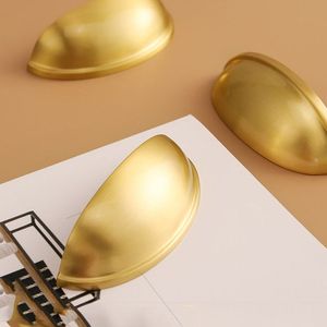 Brass <strong>Cabinet</strong> Door <strong>Pull</strong> <strong>Shell</strong> <strong>Handle</strong> Hardware <strong>Drawer</strong> Furniture Golden <strong>Shell</strong> <strong>Handle</strong> - Product Image 2