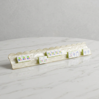 PANDA Étagère de Mahjong Deluxe en Acrylique de 20 pouces, Finition Nacre, Poussoir Magnétique, Pliable, Ensemble de 4 Pièces pour Joueurs de Mahjong Américain