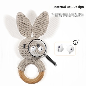 <span class=keywords><strong>Hochet</strong></span> en <span class=keywords><strong>bois</strong></span> au crochet pour nouveau-né, jouet <span class=keywords><strong>lapin</strong></span>, anneau de dentition, cadeau, jouets de dentition pour bébé, jouet pour bébé et tout-petit - Product Image 3