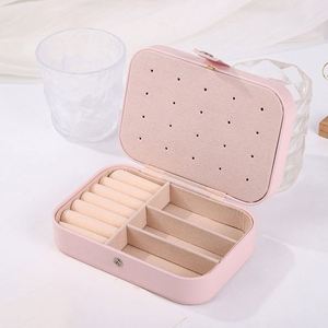 Wholesale PU Leather Travel <b>Ring</b> Organizer Box with Earring Holder - Product Image 6