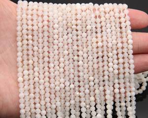 Cuentas de piedra lunar natural facetadas redondas de 2mm, 3mm, 4mm, cuentas sueltas para la fabricación de joyería al por mayor. - Product Image 4