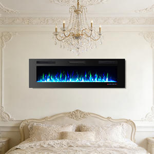 <span class=keywords><strong>Cheminée</strong></span> électrique encastrée <span class=keywords><strong>murale</strong></span> à télécommande, 13 couleurs de flamme artificielle, 12 couleurs de charbon, pour la maison - Product Image 1