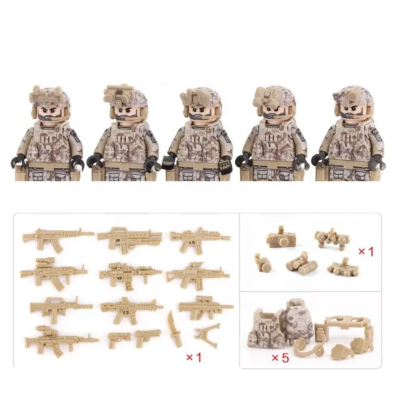 Mini US forze speciali figurine di leopardo soldato arma giubbotto pistola MOC mattoncini militari modello esercito