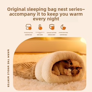 Winterwarmes Katzenbett – Geschlossener Kuschelsack mit Eingangsloch, Gemütliche Höhle für Katzen & Kleine Hunde, Angstlindernder Haustierschlafsack - Product Image 3