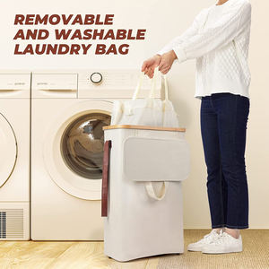 Portable Space Saving ultra <strong>Thin</strong> <strong>Laundry</strong> <strong>Basket</strong> Foldable and Detachable <strong>Laundry</strong> <strong>Basket</strong> Cover Bamboo <strong>Laundry</strong> <strong>Basket</strong> Hamper - Product Image 4