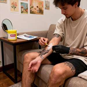 Crème de soin après tatouage Fougera Vitamine A&D Anti-cicatrices pour la réparation des tatouages Maquillage permanent - Product Image 2