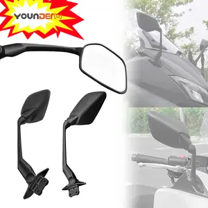 YD-T530 오토바이 백미러 사이드 미러, YAMAHA T-MAX530 TMAX530 2012-2018 용 탄소 섬유 및 올 블랙 시리즈 미러