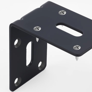 Supports d'angle en fer noir à 90 degrés, épaissis, pour étagères de meubles, avec trous longs - Product Image 4