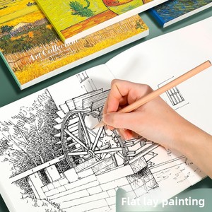 Album da <span class=keywords><strong>Disegno</strong></span> Van Gogh 20k: <span class=keywords><strong>Girasoli</strong></span> e Cielo Stellato, Quaderno per Schizzi con Colori a Gouache per Studenti - Product Image 3