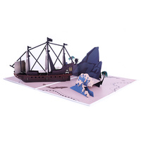 Winpsheng Exquis Bateau Pop up Cartes 3D Sports Série Navire Modèle Carte De Voeux