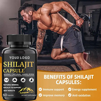 Capsules de Shilajit haute puissance, formule de vitalité masculine, extrait pur de l'Himalaya avec acide fulvique pour soutenir la testostérone et l'énergie