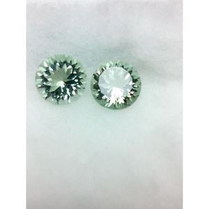 พลอยอะเมทิสต์สีเขียวสังเคราะห์ทรงกลมเว้าขนาด 10*10 มม. ผ่านกระบวนการอบความร้อน มีการเปลี่ยนสี - Product Image 1