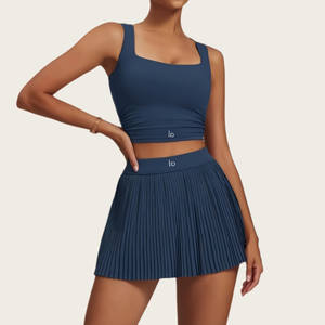 Nuevo Conjunto de Falda Plisada y Chaleco Deportivo de Yoga y Golf para <span class=keywords><strong>Mujer</strong></span>, con Logotipo Personalizado, Ligero, Sin Costuras, Antiexposición, para <span class=keywords><strong>Verano</strong></span> - Product Image 5