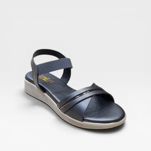 Comfortable Grey Wedge <b>Sandals</b> for Women Fashion Slingback Cross Strap Open Toe Soft Cushion Lightweight Casual Footwear - Product Image 1
