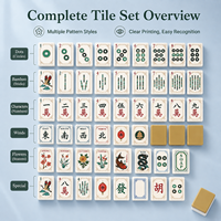 Mahjong Americano Acrílico con Patrón de Grullas Doradas Vintage (160 Fichas) - Regalo de Lujo Clásico Retro Premium para Fiestas y Entretenimiento