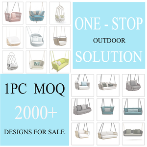 Offre Spéciale tous temps jardin balançoire chaise suspendue chaise rotin extérieur patio feuille forme corde verte meubles balançoire oeuf chaise ensemble - Product Image 6