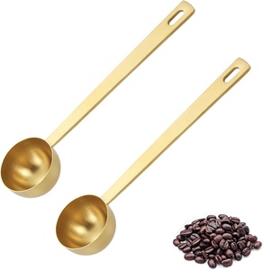 Cuillères doseuses en acier inoxydable écologiques à long manche, personnalisables avec logo et couleur, capacité 15 ml, pour café, thé et clip de sac - Product Image 1