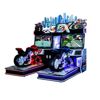 Simulateur de moto pour enfants Kuermai à double écran haute définition, vitesse extrême, personnalisable, 2 joueurs, borne d'arcade à monnayeur