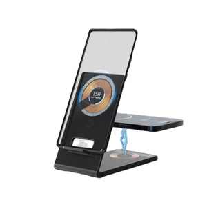 Cargador Inalámbrico Magnético Dual X319 de 15w, Base de Carga Inalámbrica Magnética Transparente, Portátil, Carga Rápida, Plegable, 3 en 1 - Product Image 1
